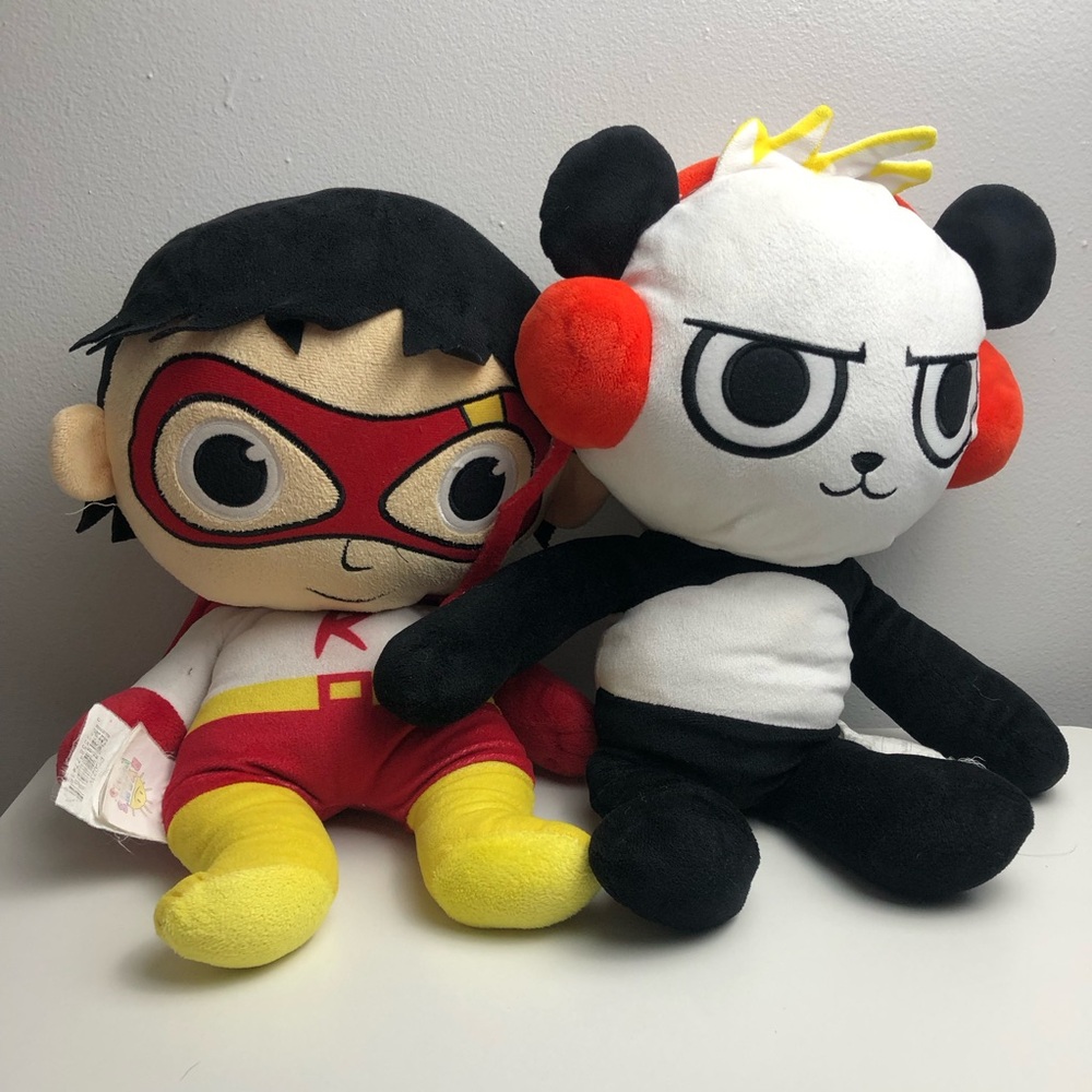 Ryan's World Plush Lot – Red Titan & Combo Panda Stuffed Animals (2-Piece Set)